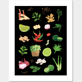 Tropical Vegetable Pattern Posters and Art